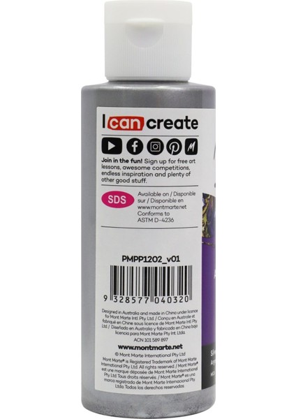 Dökme Akrilik Boya 120 ml Premium Silver