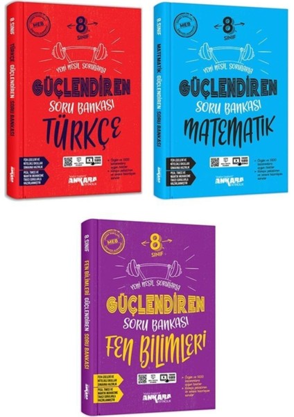 8. Sınıf Türkçe Matematik Fen Bilimleri Güçlendiren 3'lü Set Ankara Yayınları