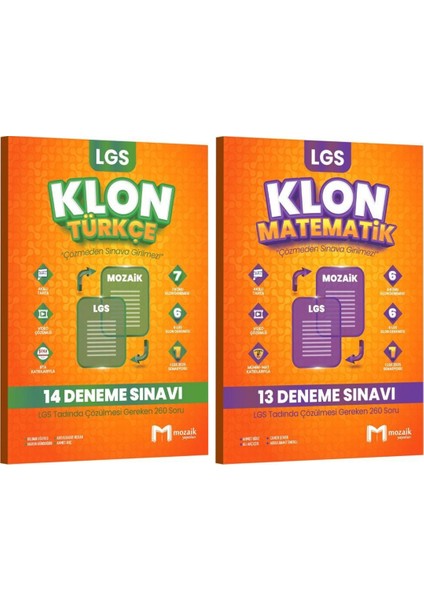 8. Sınıf Lgs Türkçe ve Matematik 27'li Klon Deneme Seti