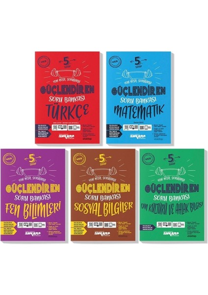 Ankara 5. Sınıf Türkçe Matematik Fen Sosyal Din Kültürü Güçlendiren Soru Bankası Seti 2023 (5 Kitap)
