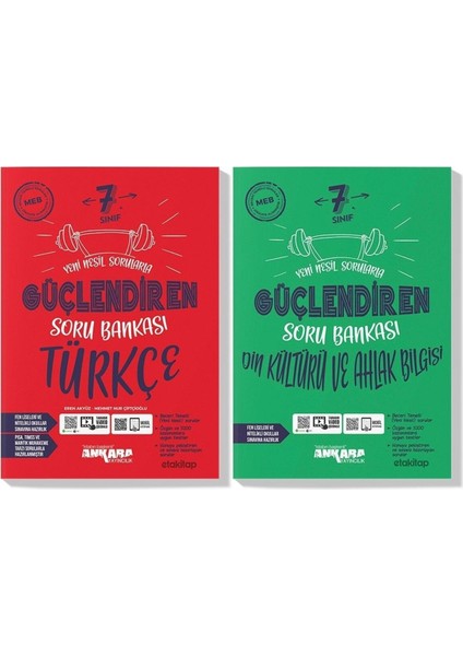 Ankara 7. Sınıf Türkçe Din Kültürü Güçlendiren Soru Bankası Seti 2023 (2 Kitap)