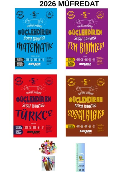 Ankara Güçlendiren 5. Sınıf Mat-Fen-Türkçe-Sosyal B. 4 Kitap (Tırtıl A.+Kalem B.)2026 Maarif Modeli fiyatları