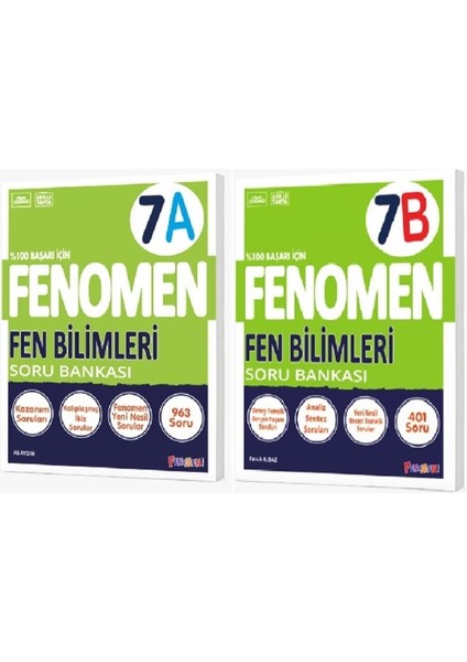 7. Sınıf Fen Bilimleri (A) - Fen Bilimleri (B) Soru Bankası Seti (2 Kitap)