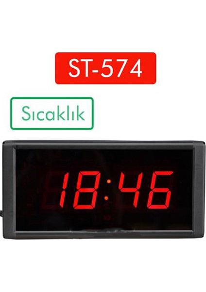 STN-574 Işıklı Termometre Saat