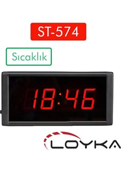 ST-574 Işıklı Termometre Saat