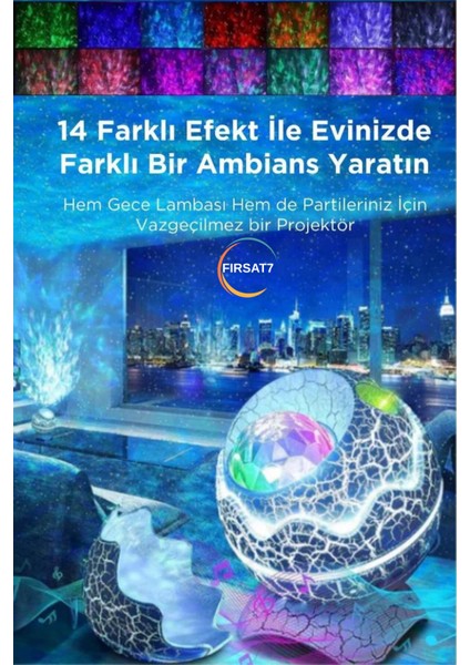 Dinazor Yumurtası Gece Lambası Kumandalı Hoparlör Galaxy Projeksiyon Çocuk Ev Ofis Hediyelik LED indirimleri