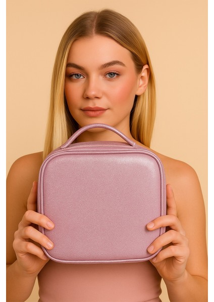 Baby Pink Shine Collection Simli Makyaj Seyahat Çantası fırsatları