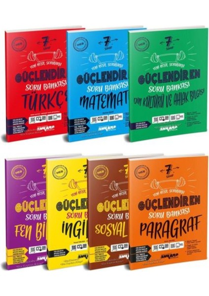 Ankara 7. Sınıf Güçlendiren Branş Soru Bankası Tam Set 7 Kitap Yeni 2024