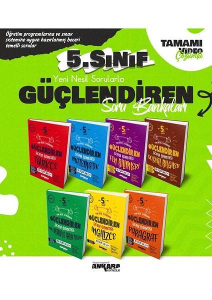 Ankara 5. Sınıf Güçlendiren Soru Bankası Seti Tam Set 7 Kitap