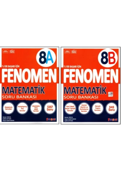 Fenomen 8. Sınıf Lgs Matematik Soru Bankası (A)+(B) Kitabı 2 Kitap