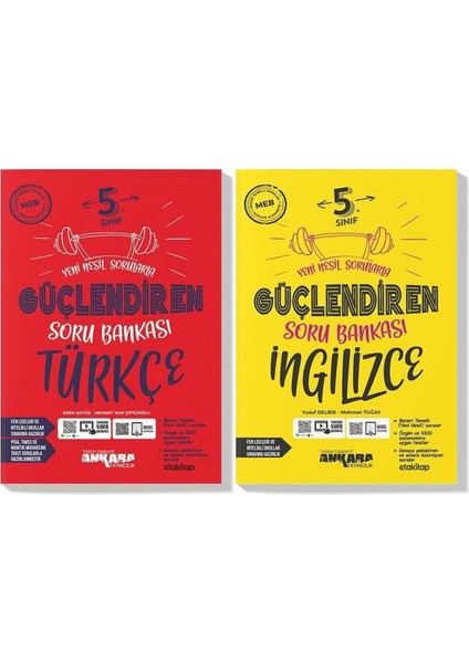 Ankara 5. Sınıf Türkçe Ingilizce Güçlendiren Soru Bankası Seti 2023 (2 Kitap)