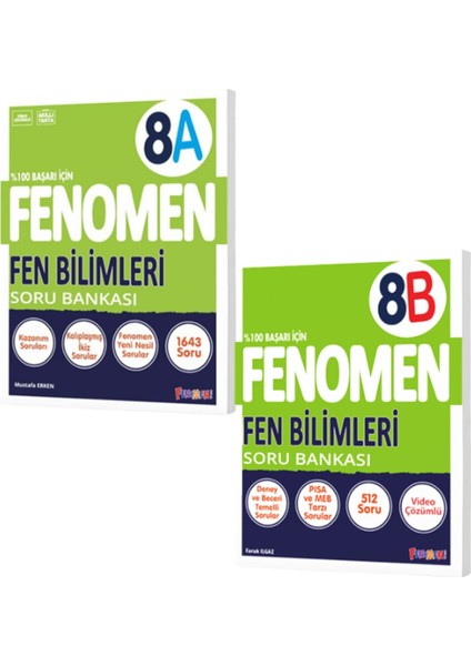 Fenomen 8.sınıf Fen Bilimleri A ve Fen Bilimleri B Soru Bankası 2 Kitap