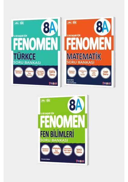 2025 Fenomen 8. Sınıf 3'lü A Set (Matematika, Fena, Türkçea)