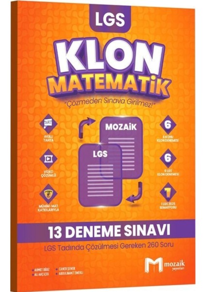 Mozaik 8. Sınıf Lgs Matematik 13'lü Klon Branş Deneme