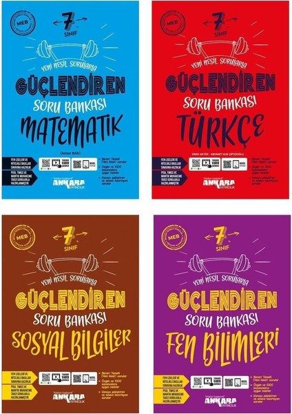 Ankara Yayıncılık 7 Sınıf Türkçe Matematik Fen Sosyal Güçlendiren Soru Bankası Seti (4 Kitap)