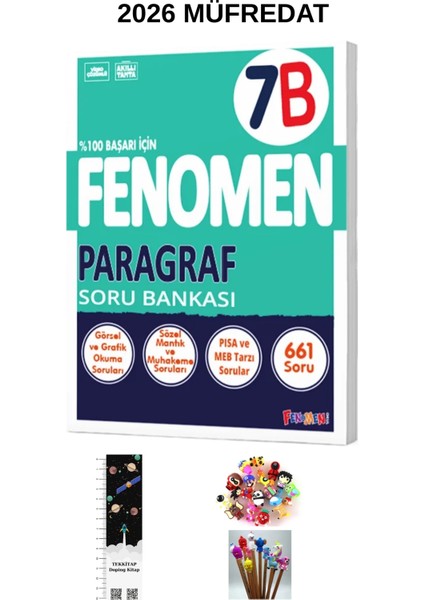 Fenomen 7. Sınıf B Paragraf Soru Bankası Yeni Ürün (Uzay A.+ Kalem B.)2026 Müfredat fiyatları