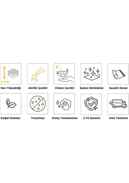 Özel Akrilik ve Viskon Dokuma Gri Renkli Modern Halı Alegra Serisi 03026A