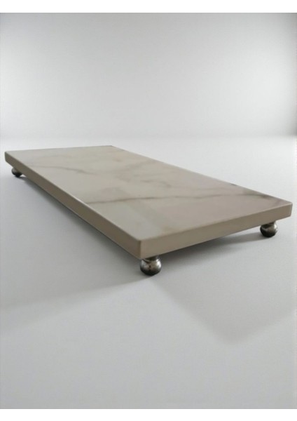 36 x 18 cm Porselen Neolith Metal Ayaklı Sunumluk