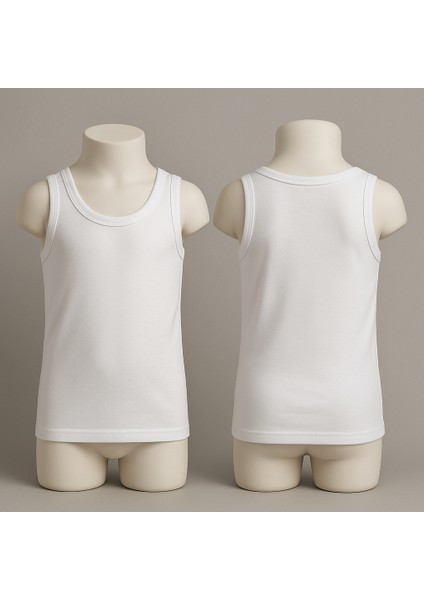 Beyaz Askılı Çocuk Atlet 3 Adet %100 Pamuk