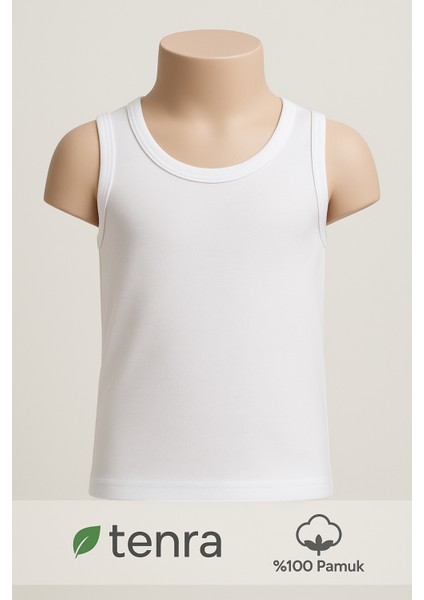 Beyaz Askılı Çocuk Atlet 3 Adet %100 Pamuk