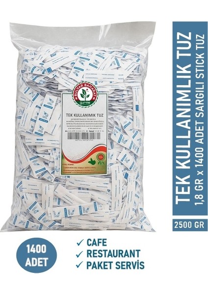 Tek Kullanımlık Tuz Kağıt Sargılı Stick Salt 2500 gr (1,8 GRX1400 Adet)