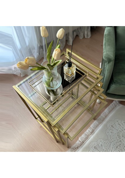 3'lü Rana Sehpa, Şeffaf Camlı, Çok Amaçlı Zigon Sehpa, Yan Sehpa, Orta Sehpa, Metal Sehpa fiyatları