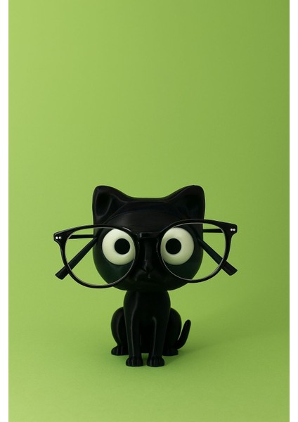 SEVİMLİ SİYAH KEDİ Gözlük Standı Dekoratif Gözlük Tutucu Masaüstü Gözlük Standı Hediye Organizer fırsatları