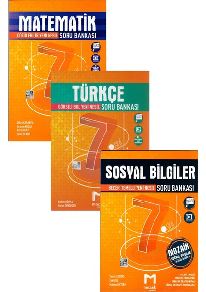 7. Sınıf Matematik + Türkçe + Sosyal Bilgiler Soru Bankası Seti 2021