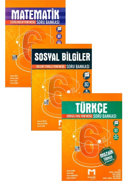 6. Sınıf Matematik + Sosyal Bilgiler+ Türkçe Soru Bankası Seti 2021