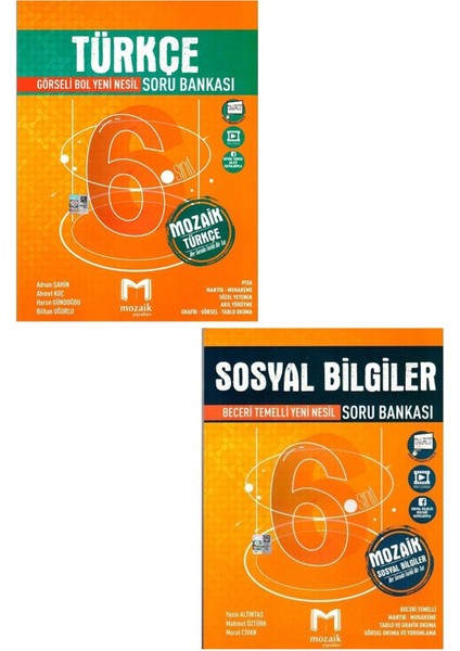 6.sınıf Türkçe + 6.sınıf Sosyal Bilgiler Soru Bankası 2 Li Set