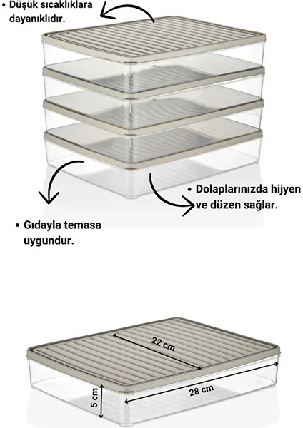 Buzdolabı ve Mikrodalga Saklama Kabı - Bej Buzdolabı Organizeri 4X2800ML fiyatları