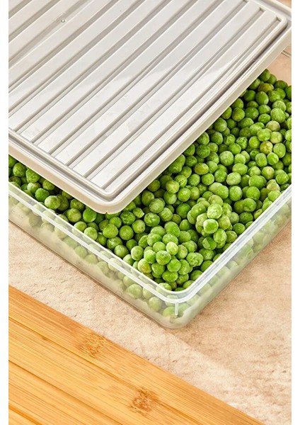 Buzdolabı ve Mikrodalga Saklama Kabı - Bej Buzdolabı Organizeri 4X2800ML