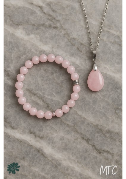 Pembe Kuvars Doğal Taş Bileklik & Kolye fiyatları
