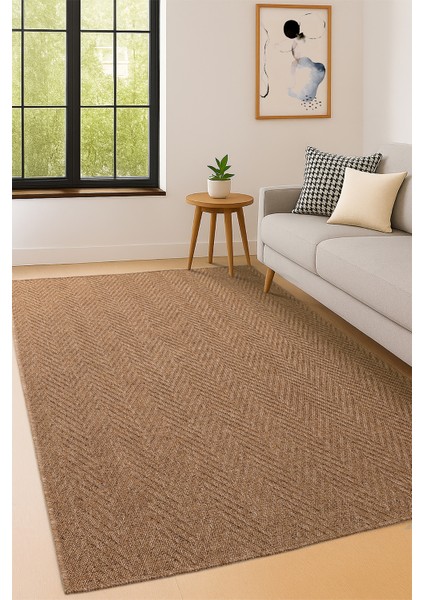 Jüt Tabanlı Hasır Dokuma Örme Bohem Halı Kilim