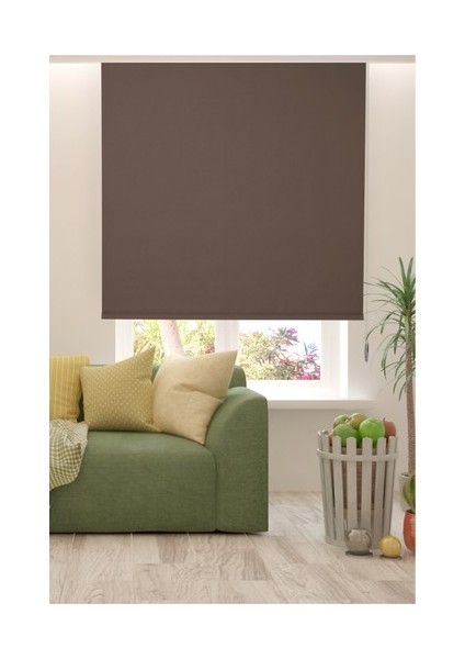 Home Tatlı Kahve Rengi Düz Mekanize Stor Perde Yüksek Kalite Metropol Serisi