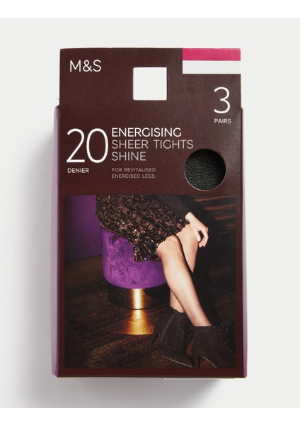 3'lü 20 Denye Külotlu Çorap Seti