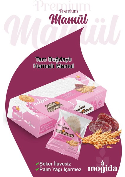 Tereyağlı Tam Buğdaylı Hurmalı Mamül - Şeker Ilavesiz (1 Kutu = 12 Adet)