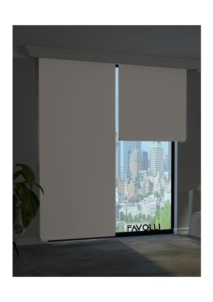 Beyaz Karartma Blackout Stor Perde Metal Ithal Kasa Işık Geçirmez