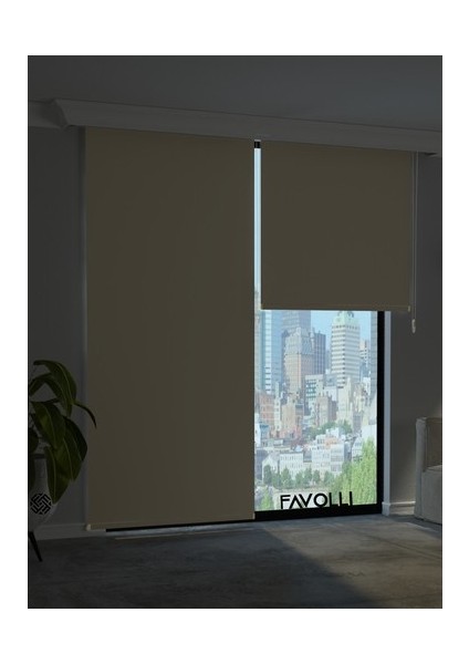 Bej Karartma Blackout Stor Perde Metal Ithal Kasa Işık Geçirmez