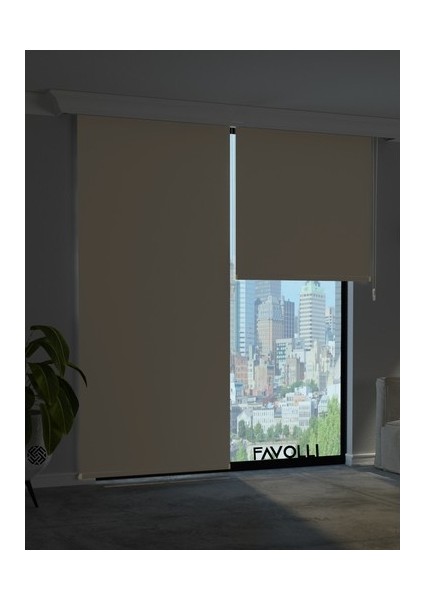 Krem Karartma Blackout Stor Perde Metal Ithal Kasa Işık Geçirmez