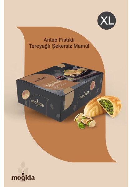 Antep Fıstıklı Tereyağlı Şekersiz Mamül Xl 1 Kutu 625GR (12 Adet)