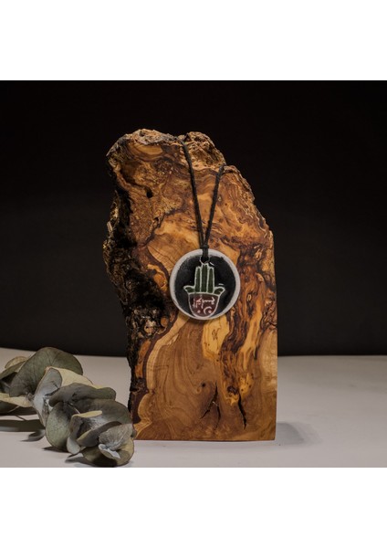 Fatma’nın Eli Seramik Kolye – Stres ve Denge Kolyesi