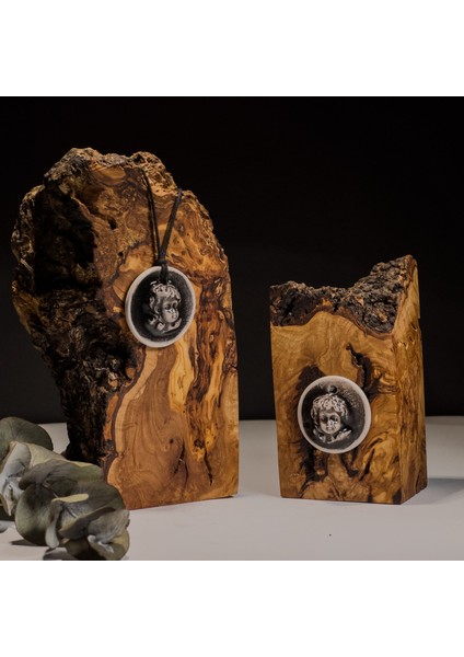 Barok Melek Yüzlü Seramik Kolye – Stres ve Denge Kolyesi fırsatları