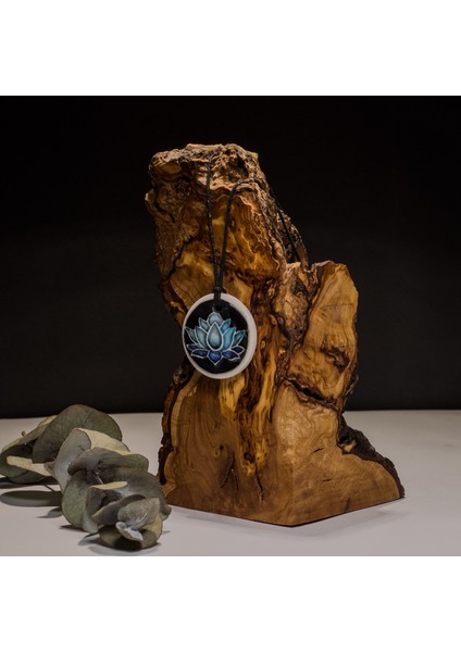 Mavi Lotus Çiçeği Seramik Kolye – Stres ve Denge Kolyesi modelleri