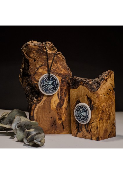 Mavi Gül Seramik Kolye – Stres ve Denge Kolyesi fırsatları