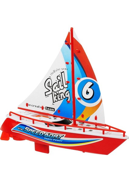 3401 Su Üzerinde Giden Yelkenli Tekne – Renkli Kırmızı