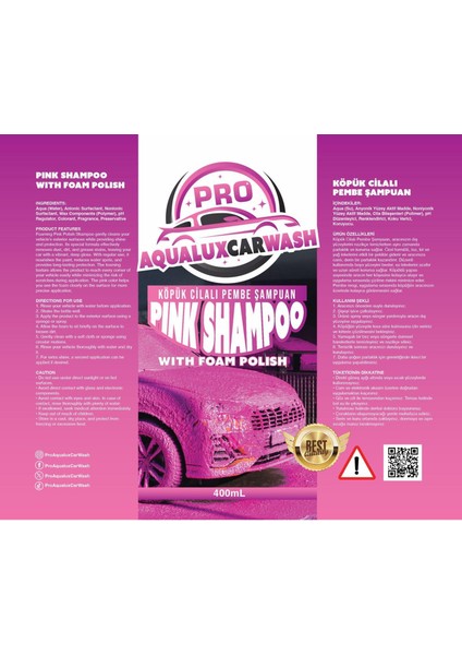 Proaqualuxcarwash Lastik ve Tampon Parlatıcı - Cilalı Pembe Şampuan