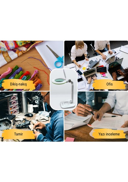 Flexi Masaüstü Büyüteç | Ayarlanabilir Kademeli LED Aydınlatmalı indirimleri