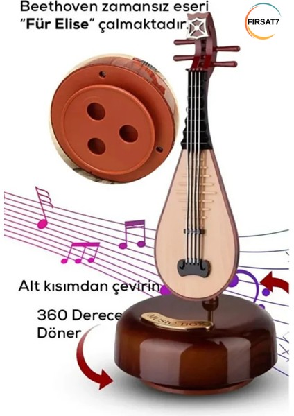 3 Model Dekoratif 360° Dönen Hareketli Keman Müzik Kutusu Sevgili Çocuklara Doğum Günü Ev Ofis Hediye