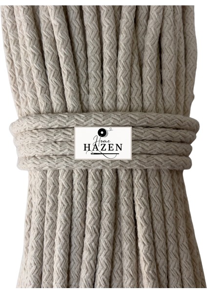 Kordon Ip Pamuklu 6-7mm 45-50 Metre 1 kg Ip Sepet Supla Çanta Ipi Çok Amaçlı Ip - Ekru